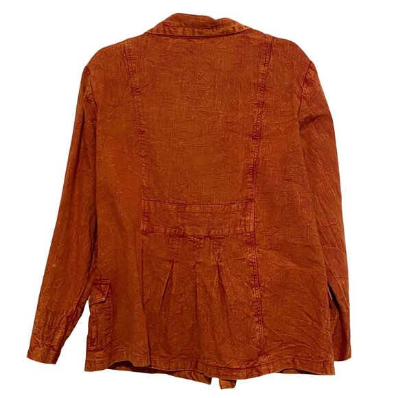 Apothic One Button Blazer Womens XL Orange Artsy Bohemian Earthy Southwestern - Picture 5 of 7